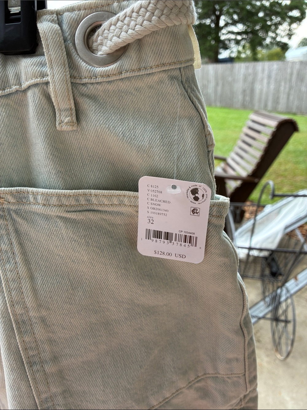 FP We The Free Bleached Moxie Drawstring Shorts NWT 32 - Picture 3 of 7